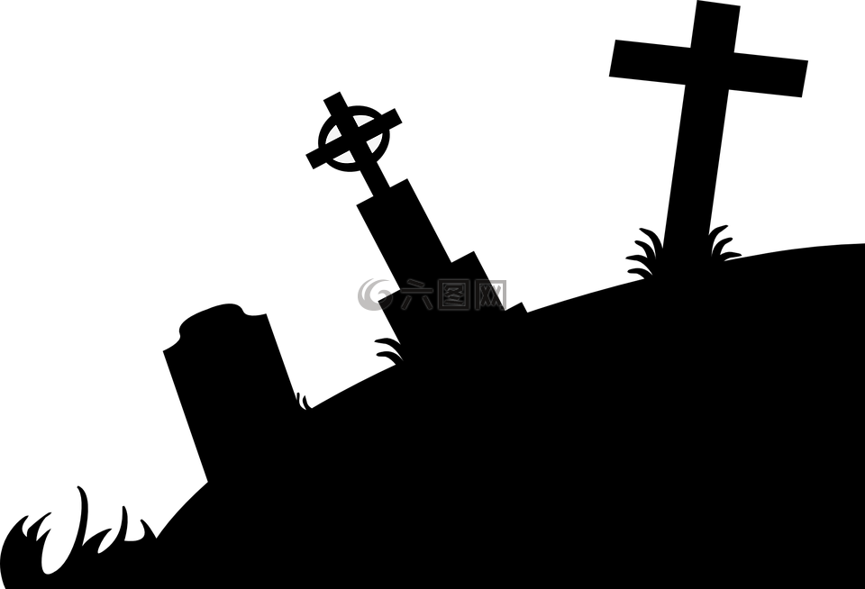 墓碑,交叉,墓地