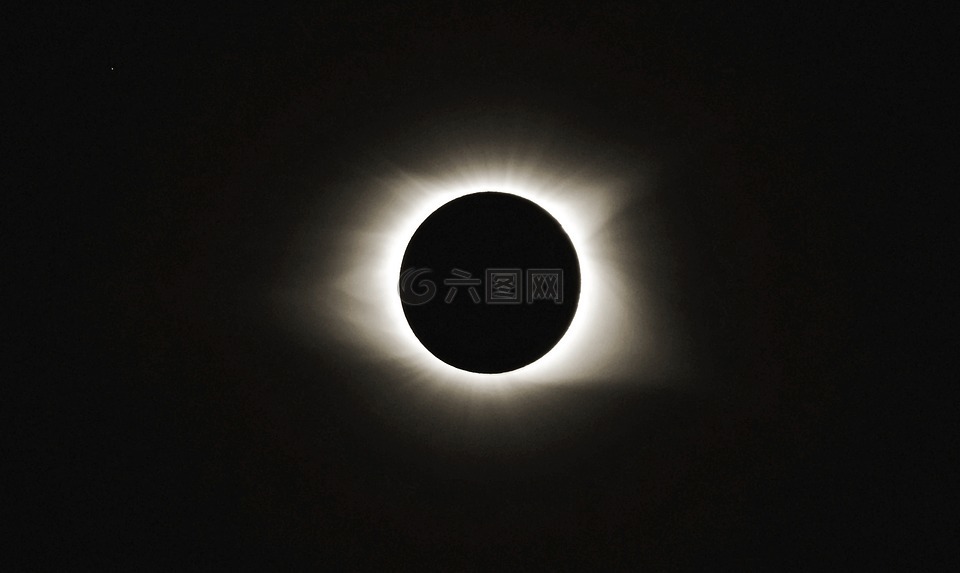 日食2017,太陽和星星,全部