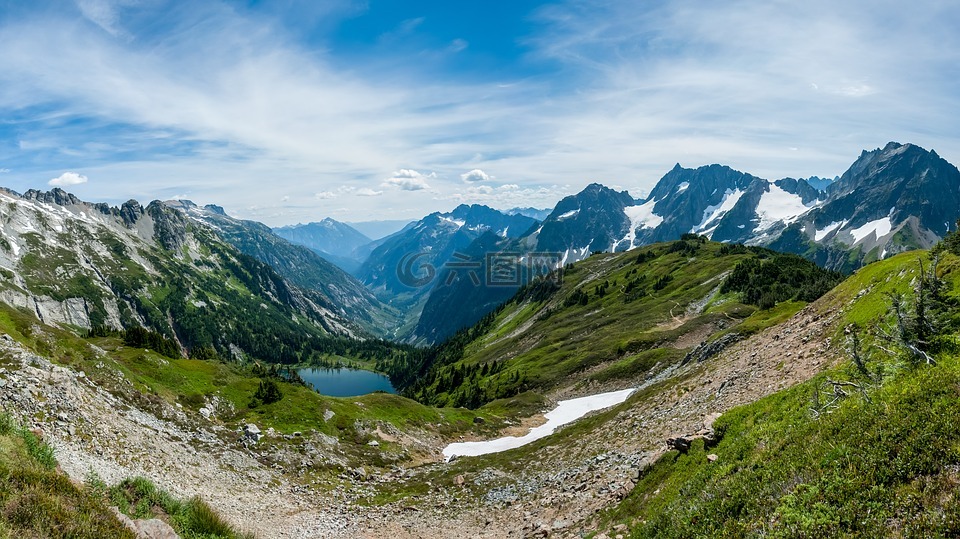 小山,景观,山峰