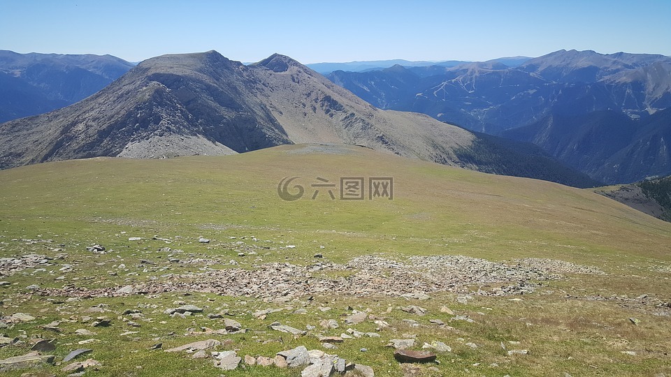 安道??爾,山,景觀