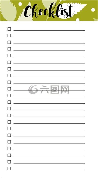 moss綠色清單,現(xiàn)代化的清單,打勾框排清單