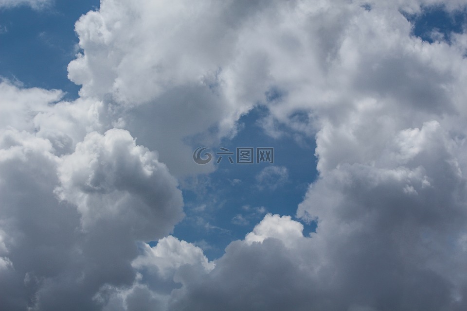 天空,空氣,粉撲