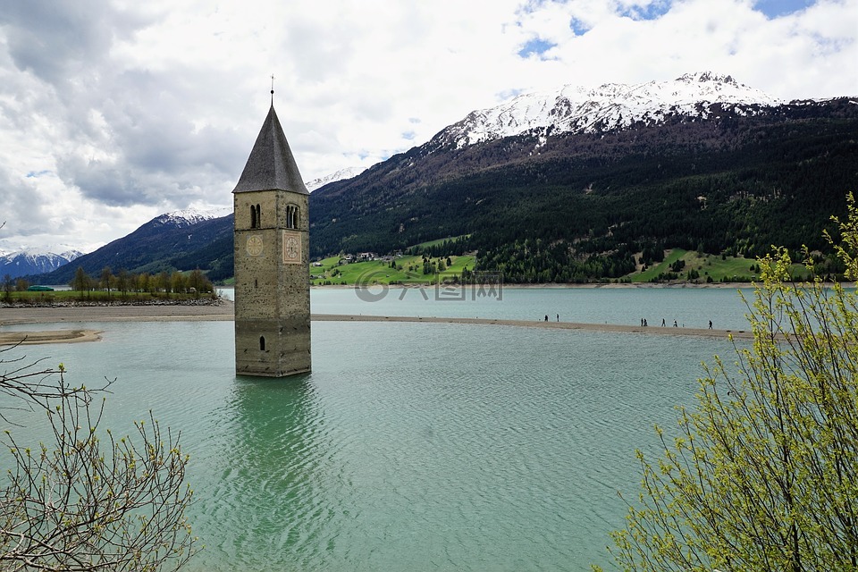 reschensee,庫龍韋諾斯塔,雷西亞湖