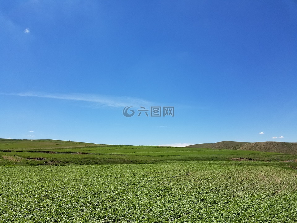 藍色的天空,新鮮的空氣,云