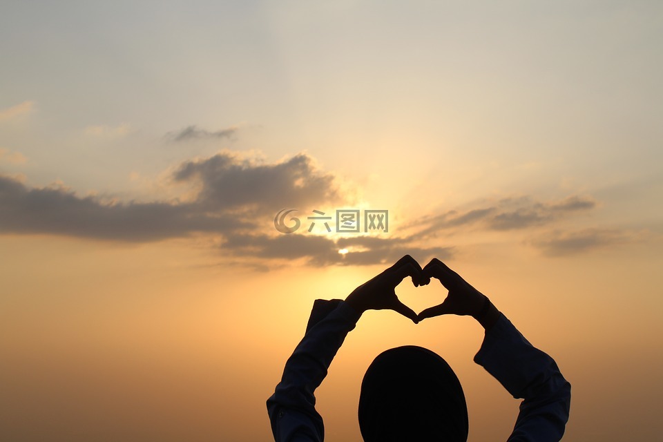 日落,太陽(yáng),云