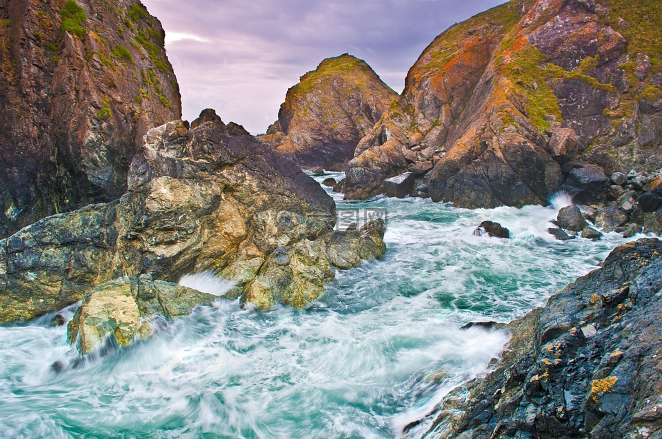康沃尔郡,海岸,海