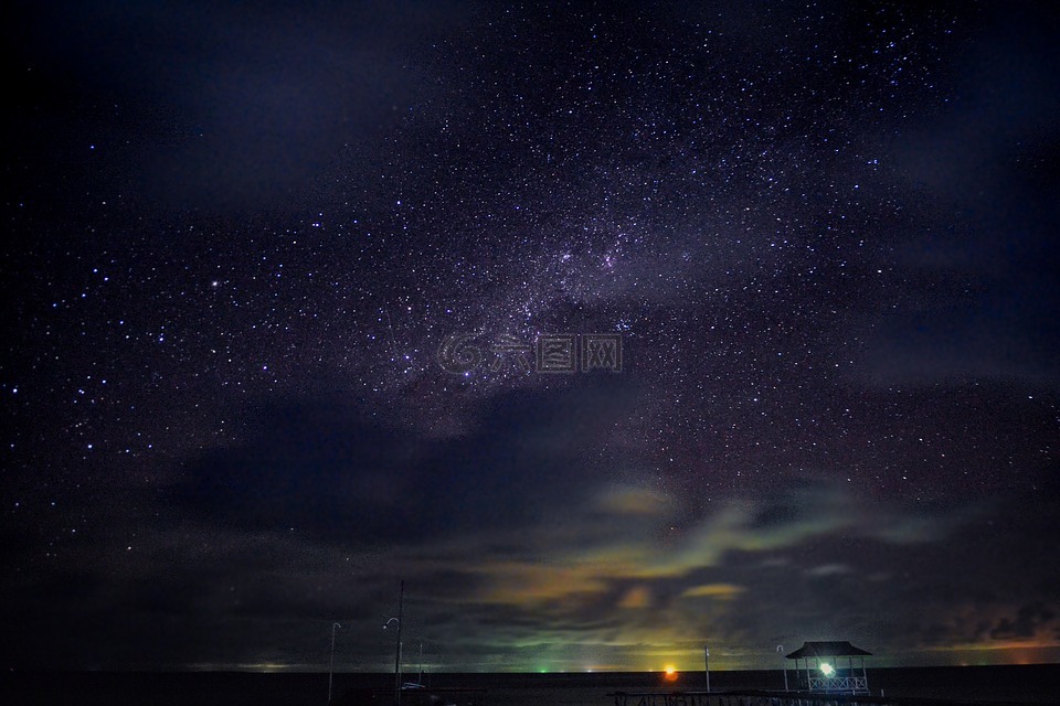 明星,夜,長時間曝光