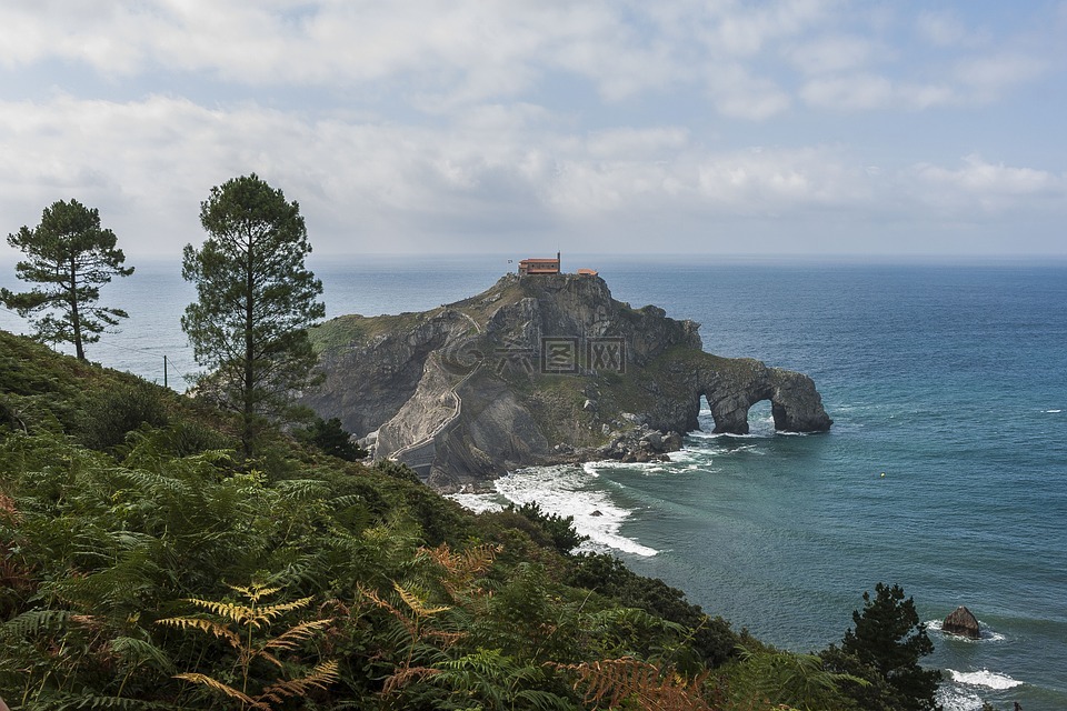 景观,海,岩