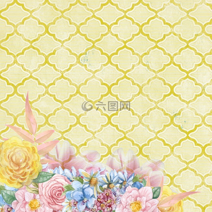 黃色,花,剪貼簿