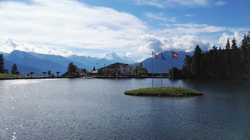 湖,crans-montana,克萊恩