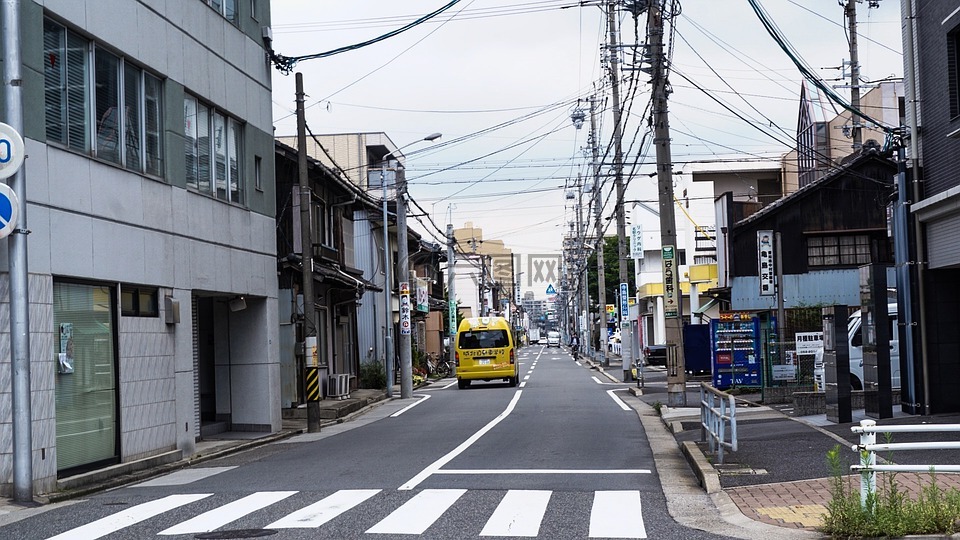 日本,街道,干凈