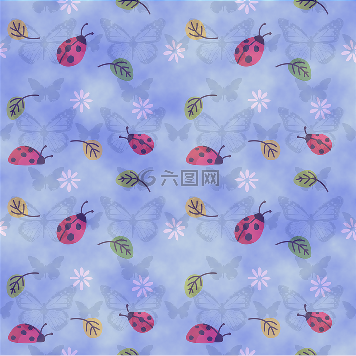 背景,瓢蟲,藍(lán)色