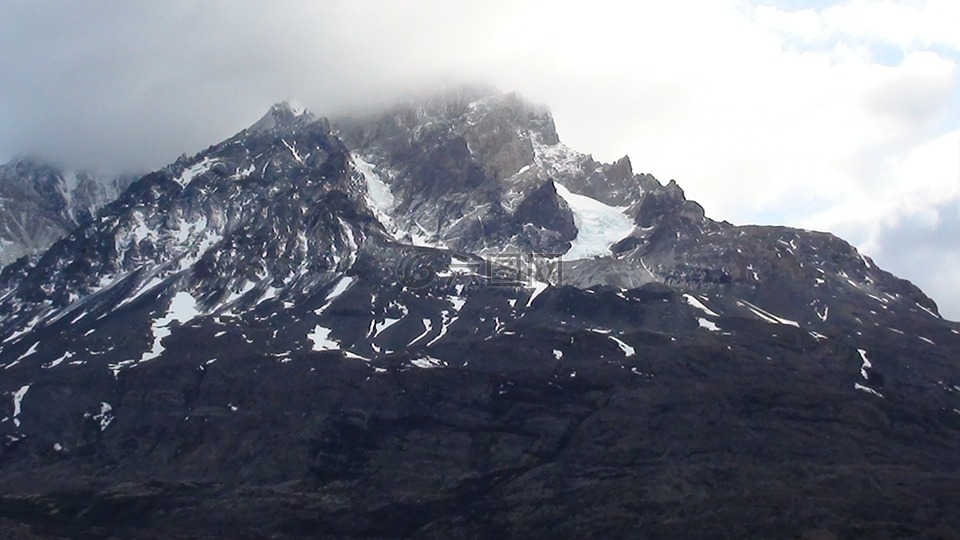 巴塔哥尼亞,山,雪