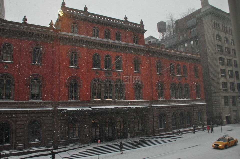 冬天,雪,公共劇場