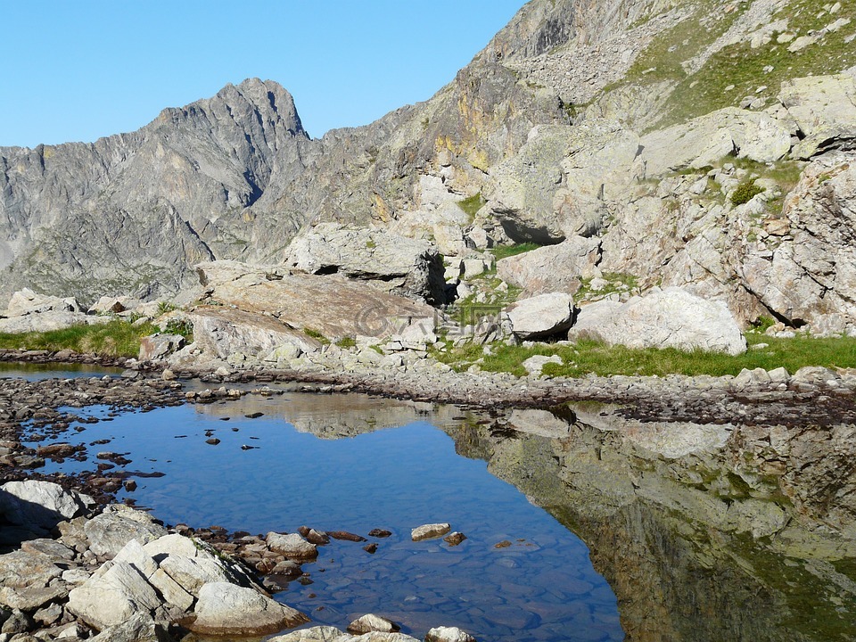 山,湖,阿爾卑斯山