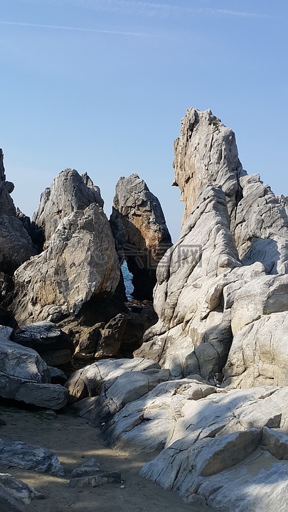 岩,海,海滩