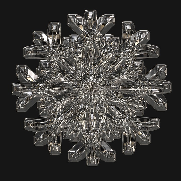 冰晶體,雪花,冷