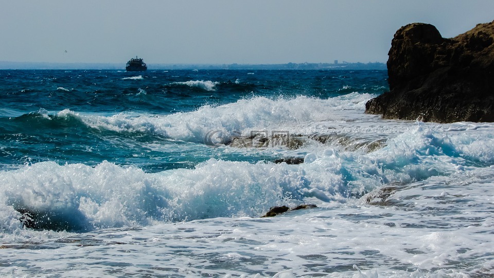 波,砸,巖質(zhì)海岸