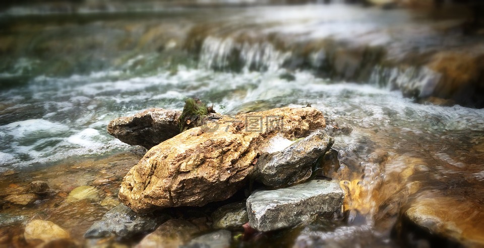 岩,河,水