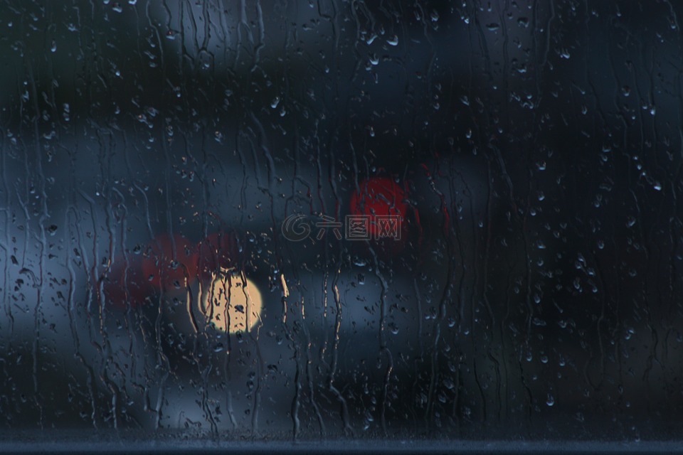 雨,窗口,散景