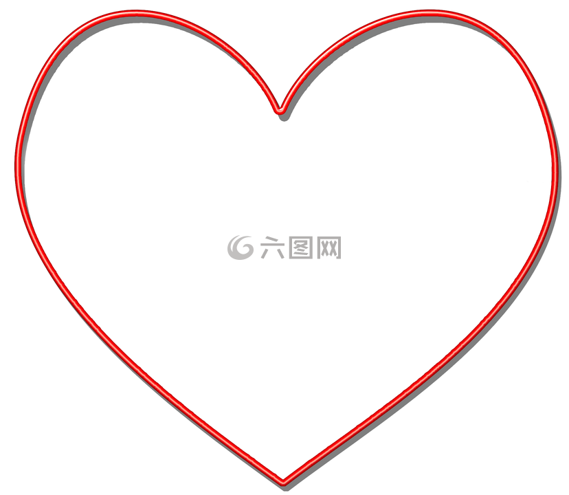 心,紅色,剪影