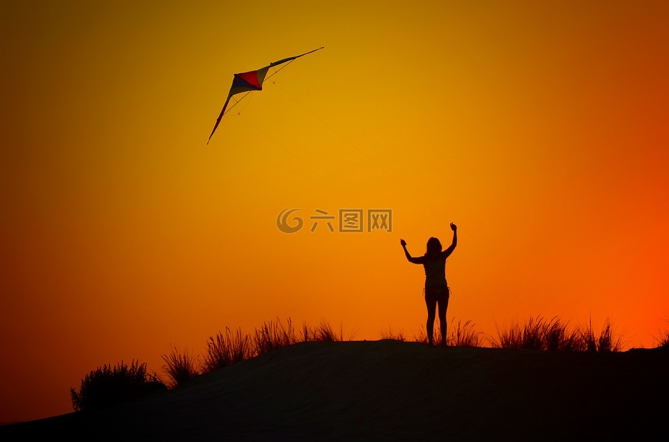 背光,剪影,風(fēng)箏