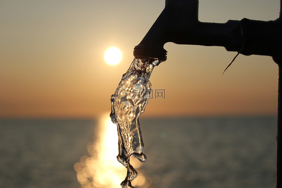 日落,水,水龍頭