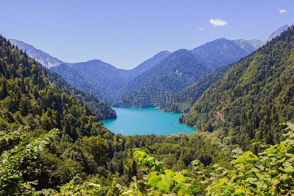 湖,阿布哈茲,山