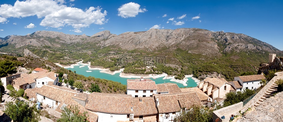 guadalest,西班牙,山