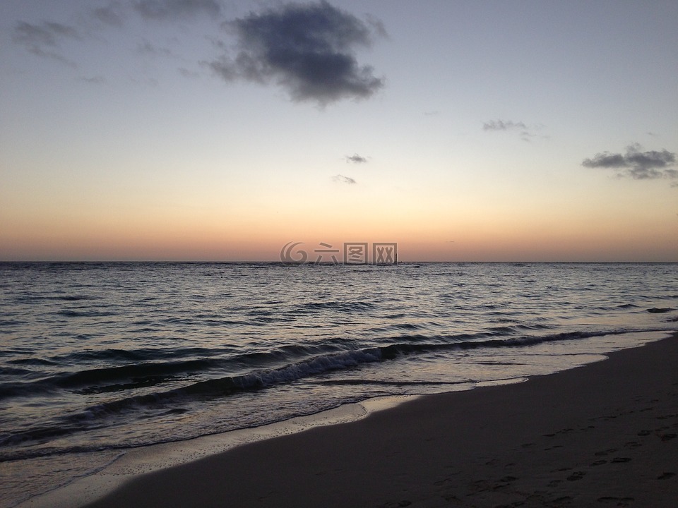 海灘,日落,暮光之城