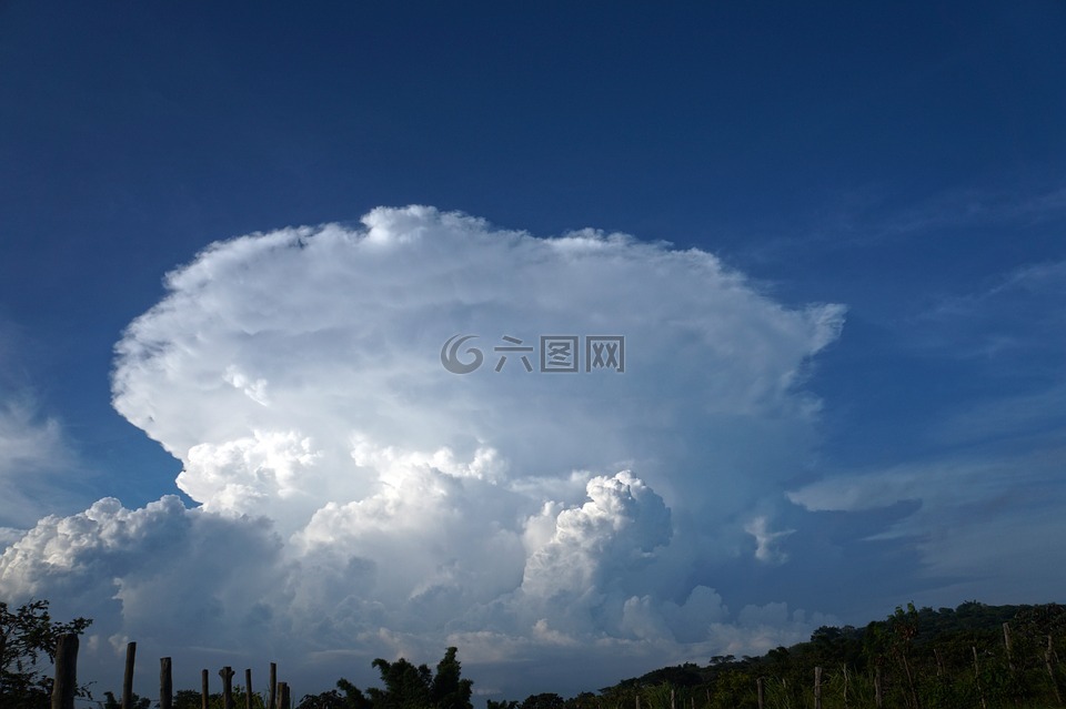 云,景观,蓝色的天空