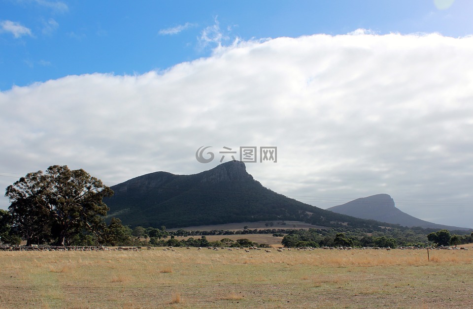 山,景观,天空