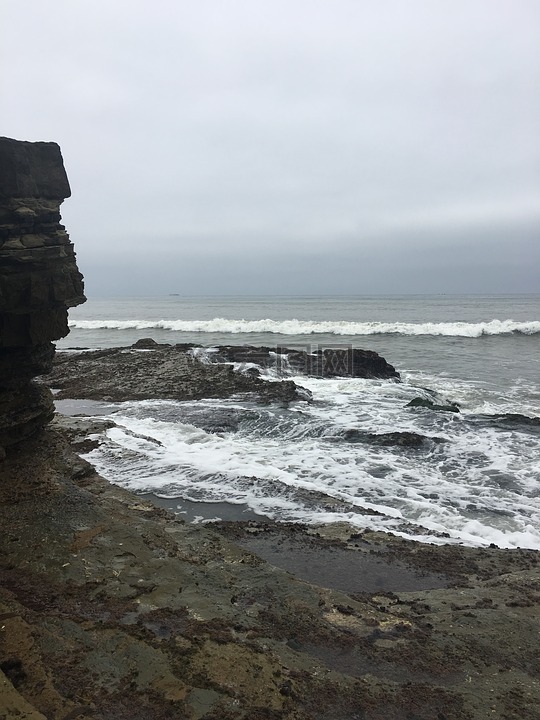 海洋,懸崖,海