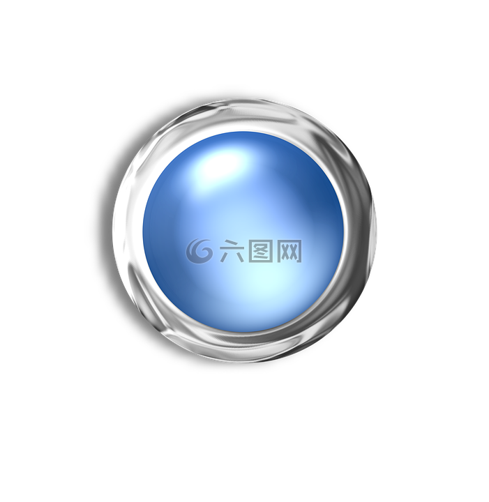 按鈕,藍(lán)色,銀