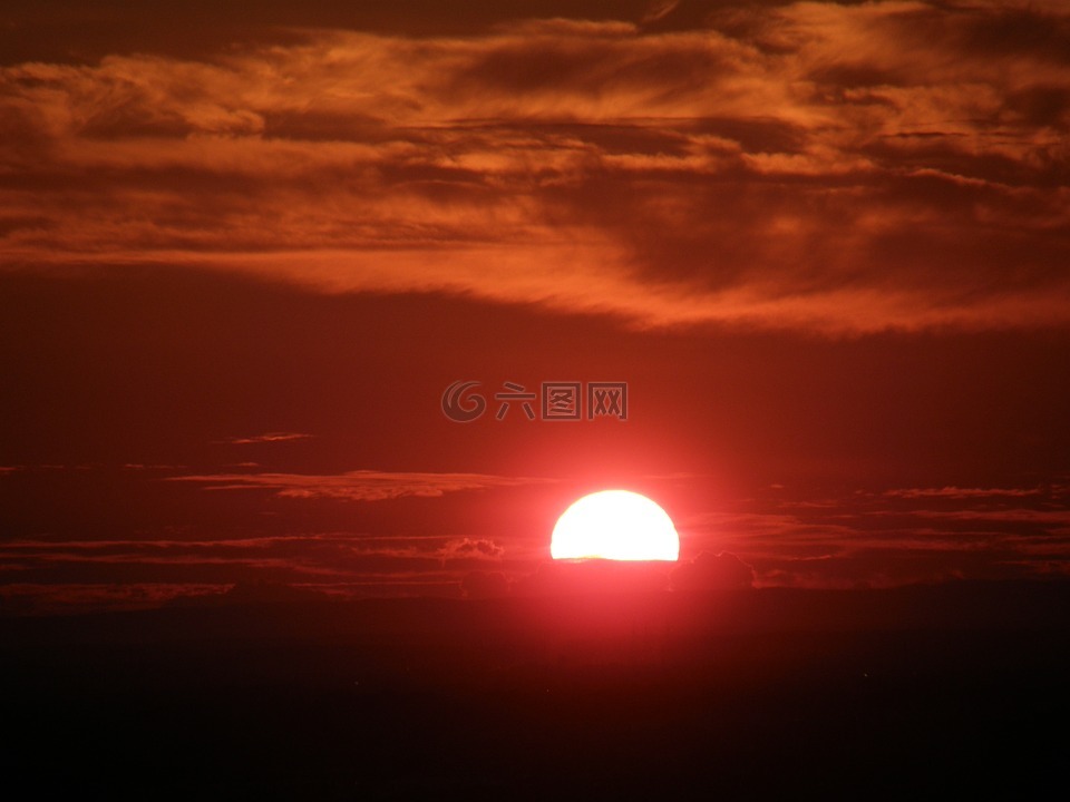 天空,夏天,熱