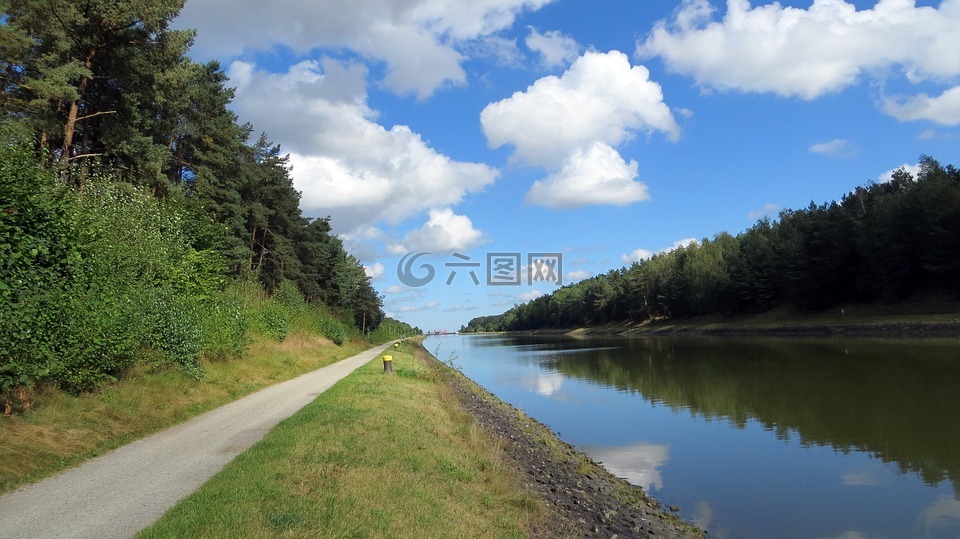 相同的連接通道,景觀,水