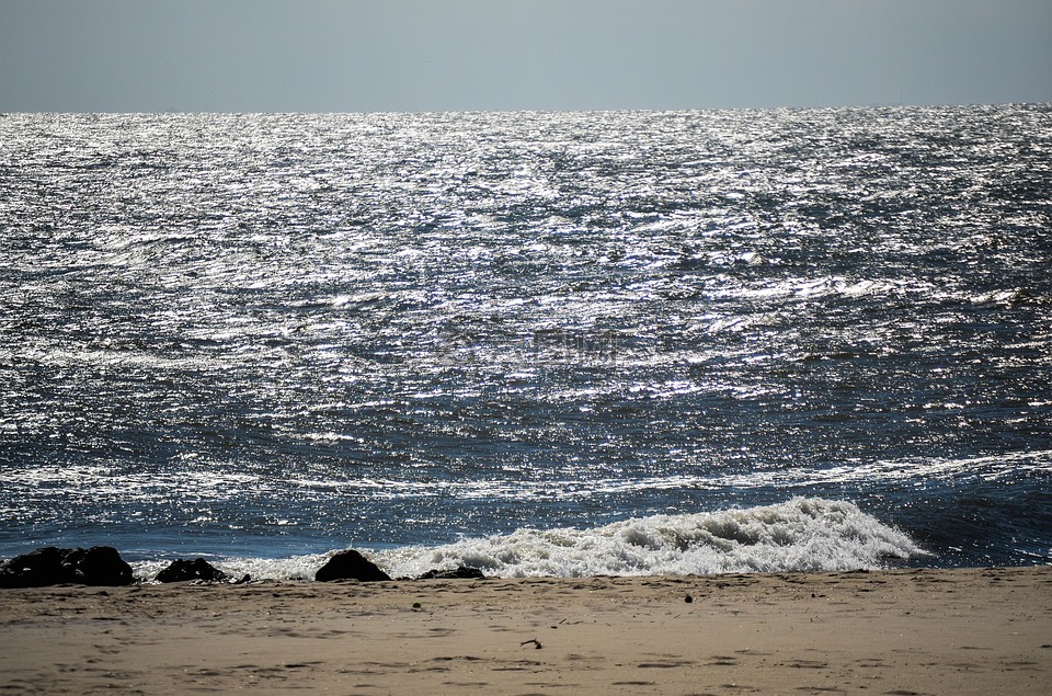 海洋,沙,波