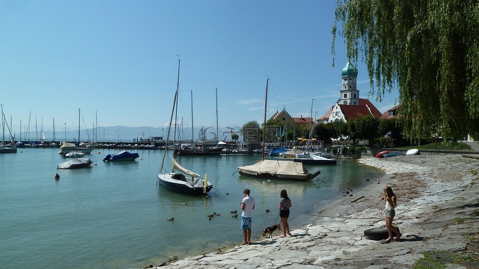 博登湖,wasserburg,巴洛克式教堂