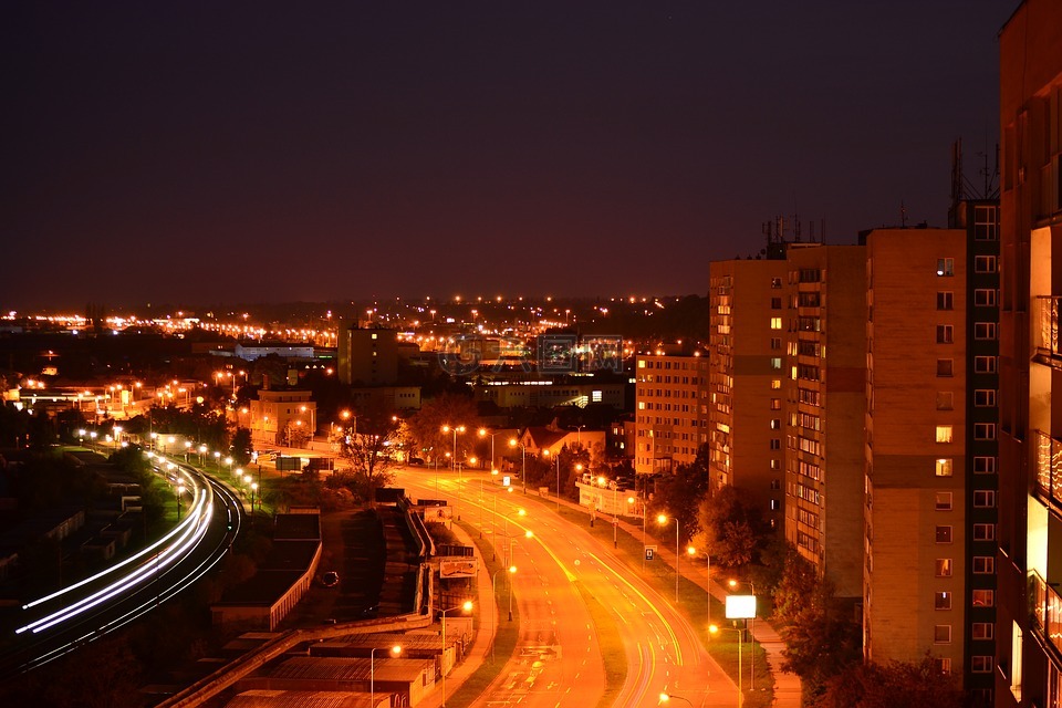 城市,夜,黑暗