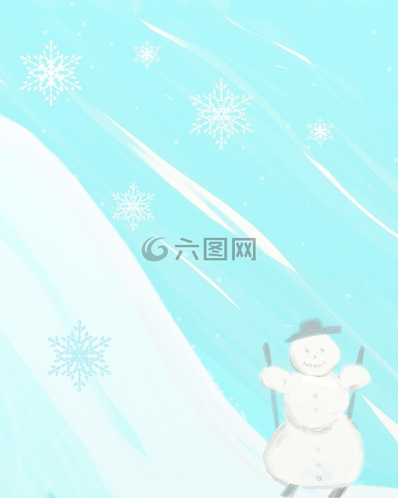 雪,雪人,滑雪