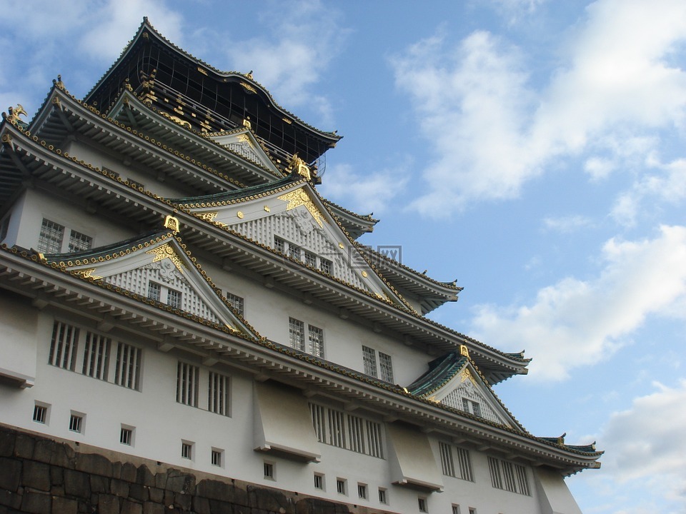 大阪城堡,城堡,天空