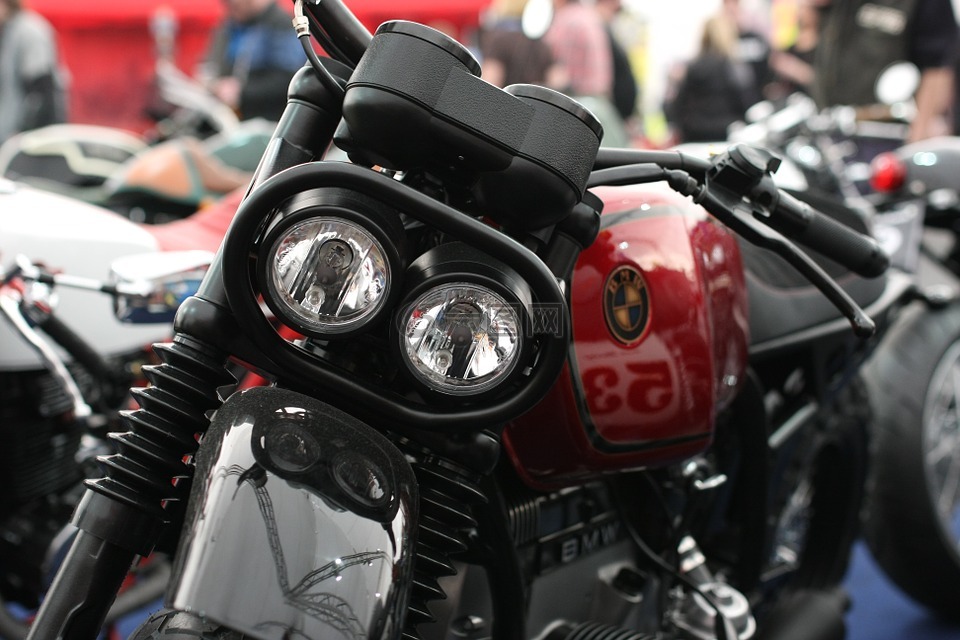 摩托車,泛光燈,聚光燈