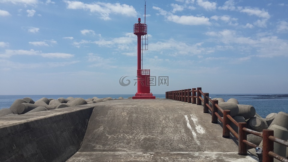 燈塔,海,天空