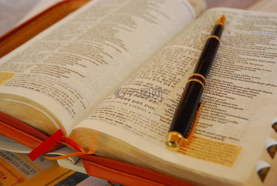 书,钢笔,圣经 》