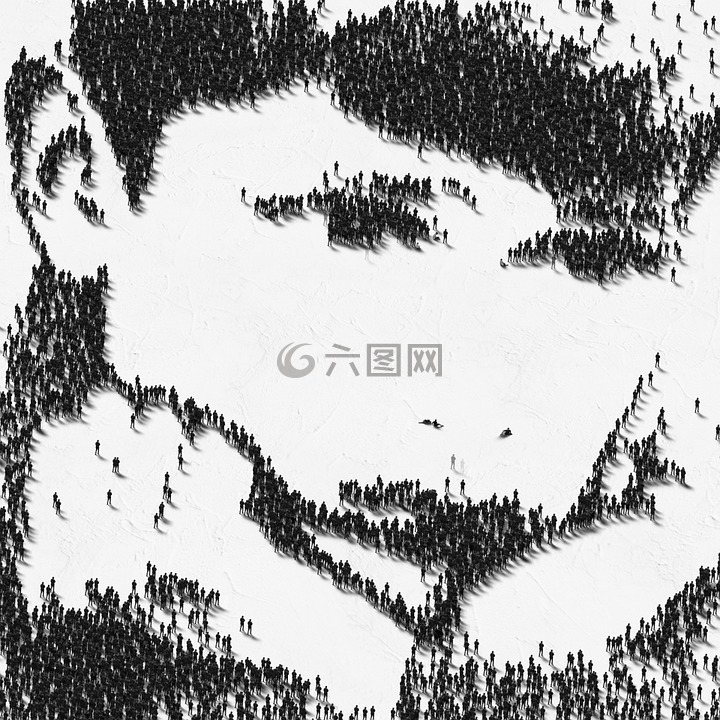 肖像,臉上,圖