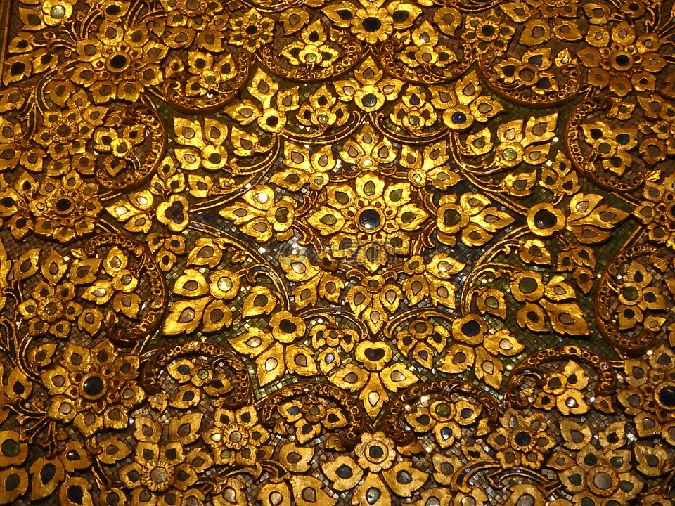 黄金,镶嵌,模式