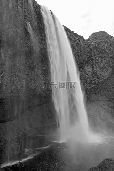 瀑布,冰島,seljalandsfoss