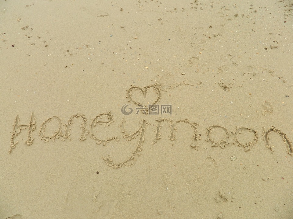 蜜月,海灘,沙