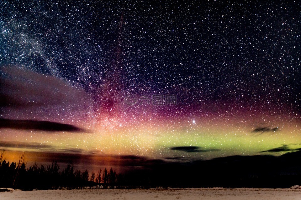 極光,borealis,夜