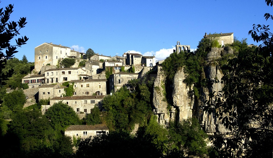 阿爾代什,石頭,旅游